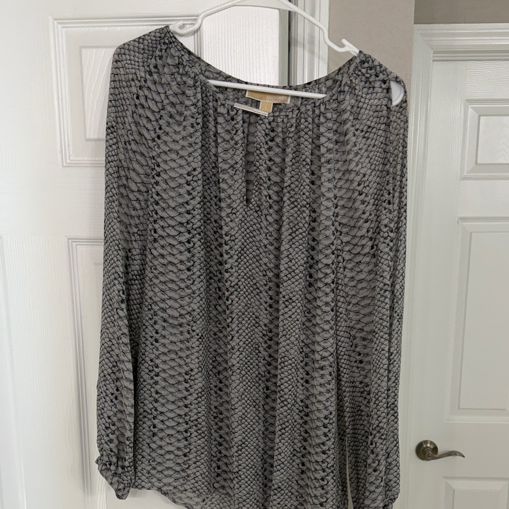Michael Kors Monochrome Snake Print Blouse